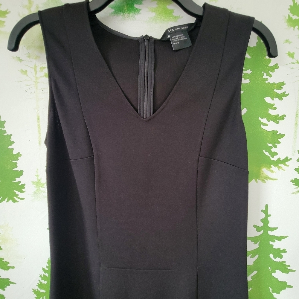 Armani Exchange Black V-neckline Dress. - Picture 3 of 7